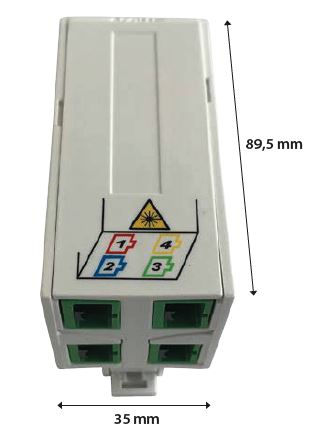 STOA DA DIN PER 4 BUSSOLE SC/APC SIMPLEX