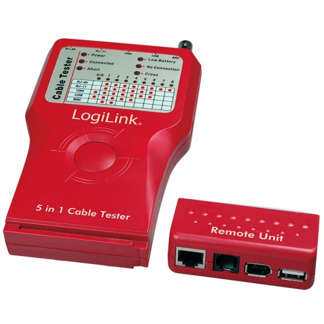 TESTER PER CAVI LAN RJ45 CAT.5E-6,ISDN, USB, FIREWIRE